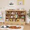 Costway 3-Tier Children's Multi-Functional Bookcase Toy Storage Bin Floor Cabinet Gray/White/Natural